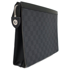 Louis Vuitton Clutch Pochette Graphite Bag Voyage Damier Black
